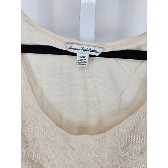 American Eagle Outfitters Women's Cream 100% Rayon Sleeveless Basic Top Size XS - Picture 3 of 5
